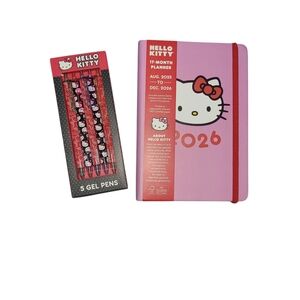 Hello Kitty Pink and Red 17-Month Planner + Gel Pen Set